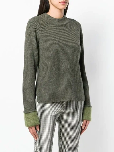 Shop 3.1 Phillip Lim / フィリップ リム Ribbed Crew Neck Pullover In Green