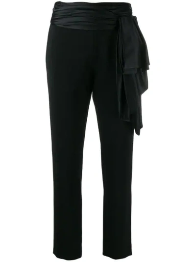 Shop Moschino Tie Sash Trousers In 6555 Nero