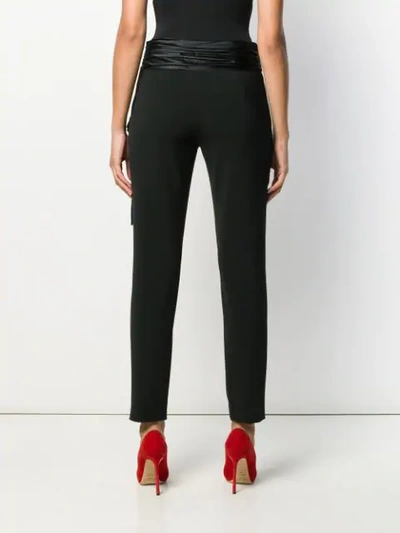 Shop Moschino Tie Sash Trousers In 6555 Nero