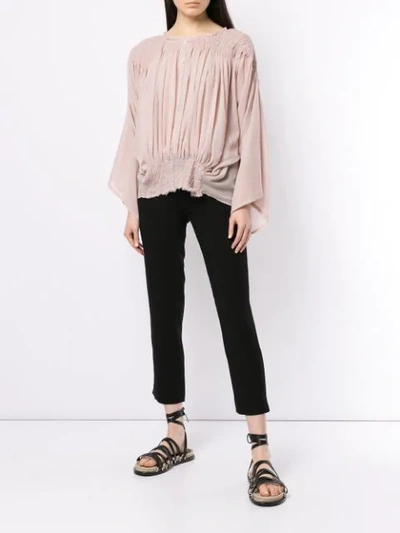 Shop Ann Demeulemeester Smock Detailed Blouse In Pink