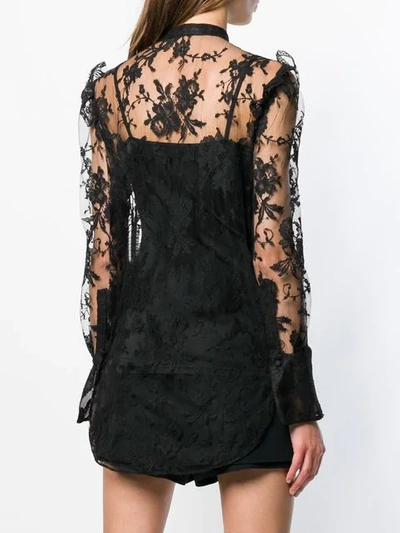 Shop Alexander Mcqueen Sheer Lace Shirt In Black