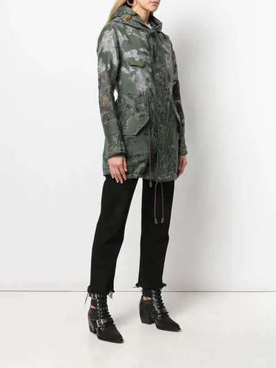 Shop Mr & Mrs Italy Floral Camo Print Parka In Green