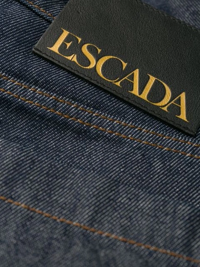 Shop Escada Cropped Button Jeans In Blue