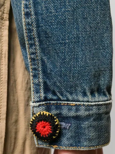 Shop Alanui Embroidered Denim Jacket In Blue