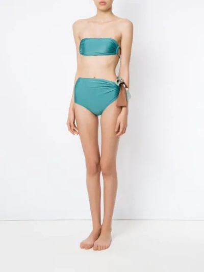 Shop Adriana Degreas Hot Pants Bikini Set In Blue