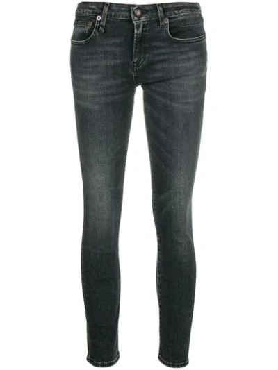 Shop R13 Cropped Skinny Jeans In Black