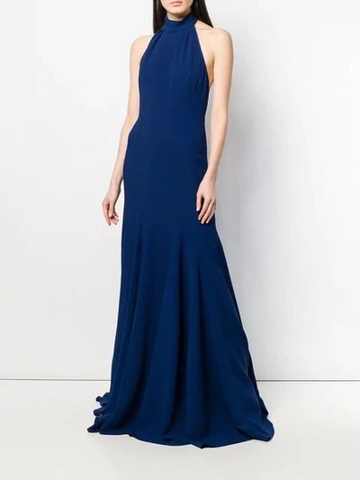 Stella Mccartney Meghan Navy Halterneck Gown In Blue