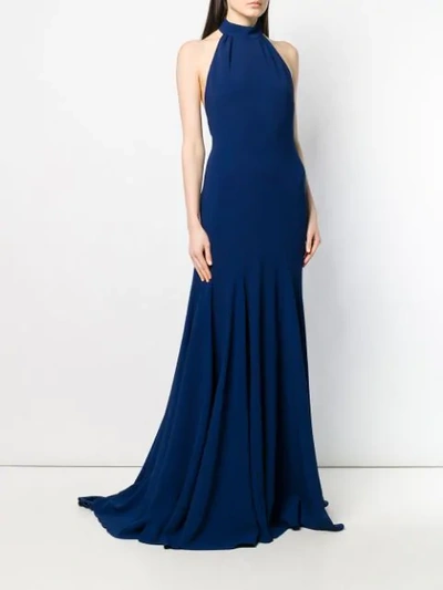 Stella Mccartney Meghan Navy Halterneck Gown In Blue
