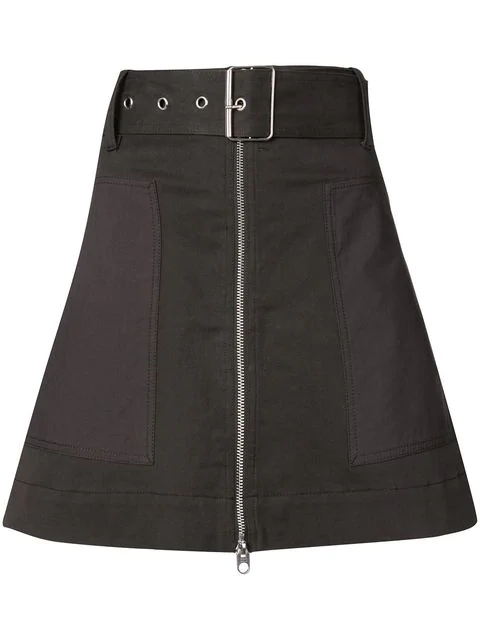 Proenza Schouler Pswl Belted Zip Skirt In Black | ModeSens