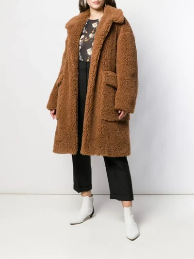 Shop N°21 Faux-shearling Teddy Coat In Brown