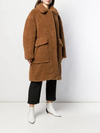 Shop N°21 Faux-shearling Teddy Coat In Brown