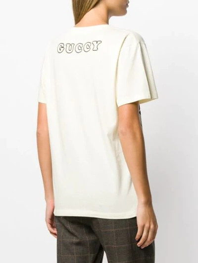 Shop Gucci Sequin Embellished Print T-shirt - Neutrals