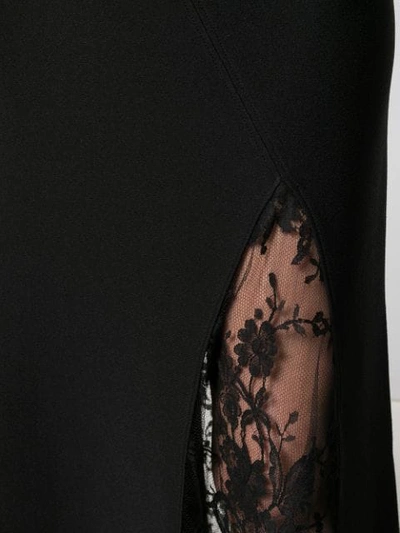 Shop Givenchy Floral Lace Panel Skirt In Black