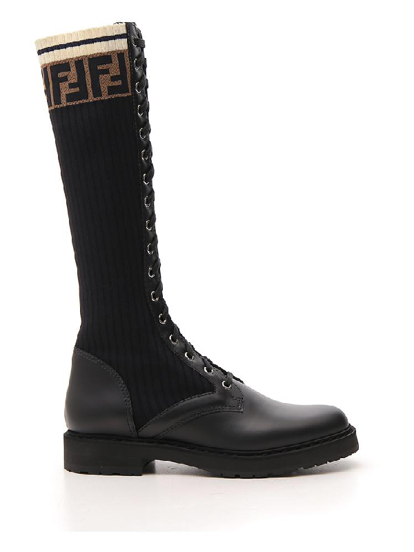 fendi lace up combat boots