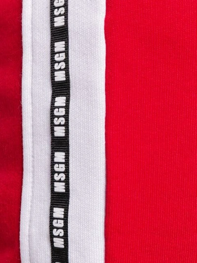 Shop Msgm Side Logo Stripe Track Pants In Red