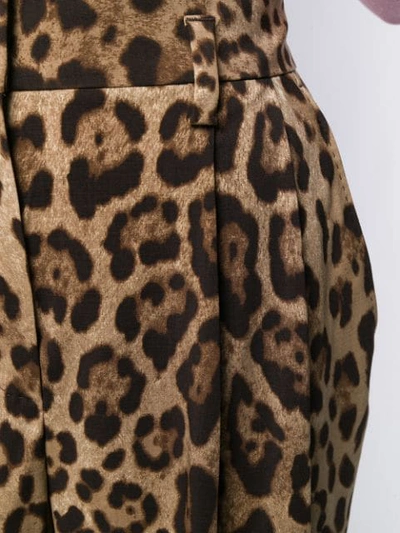 Shop Dolce & Gabbana Cropped Leopard Trousers In Brown