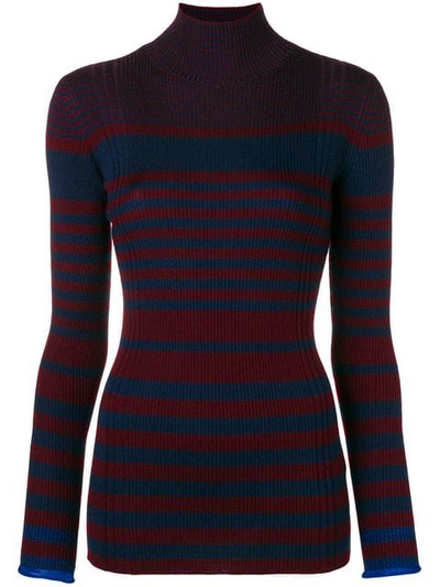 Shop Victoria Victoria Beckham Striped Sweater In Blue