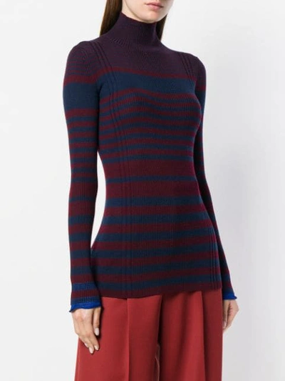 Shop Victoria Victoria Beckham Striped Sweater In Blue