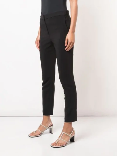 Shop Rosetta Getty Cropped Skinny Trousers In Black