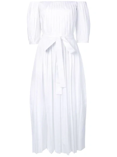 Shop Gabriela Hearst Narciso Pleated Dress In White
