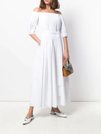 Shop Gabriela Hearst Narciso Pleated Dress In White