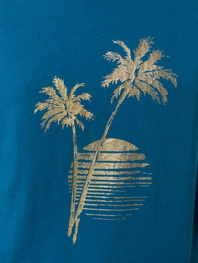Shop Saint Laurent Sunset Print T-shirt In Blue