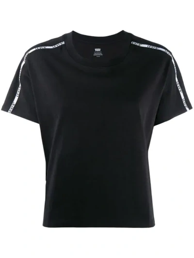 Shop Levi's Logo Piped Trim T-shirt In Black