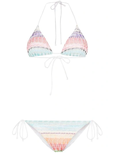 Shop Missoni Zigzag Triangle Bikini Set In Sm05t Multicoloured