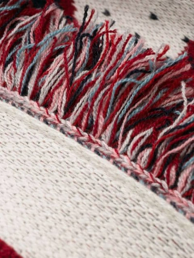 Shop Alanui Jacquard Knit Cardigan In Red