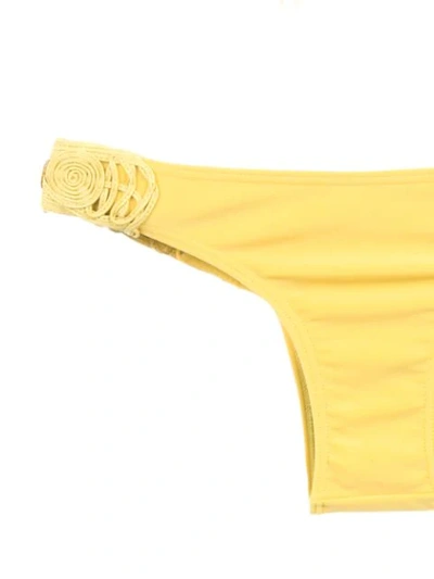 Shop Amir Slama Textured Triangle Top Bikini Set In Yellow