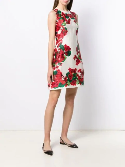 Shop Dolce & Gabbana Floral Print Dress In White