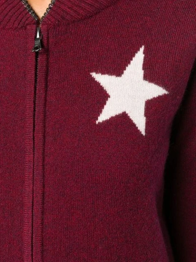 BELLA FREUD 星星图案嵌花针织拉链夹克 - 红色