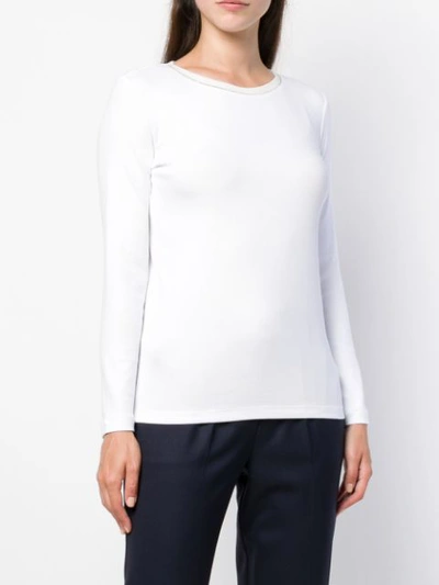 Shop Fabiana Filippi Hautenger Pullover Mit Verziertem Ausschnitt In White