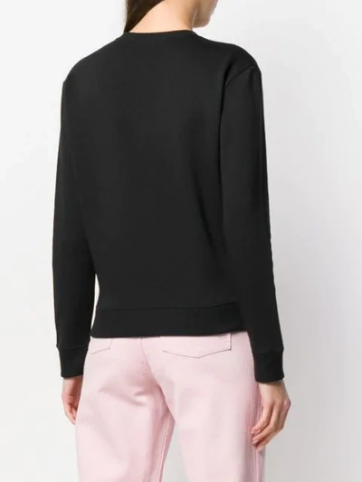 Shop Saint Laurent Printed Sweatshirt In Black
