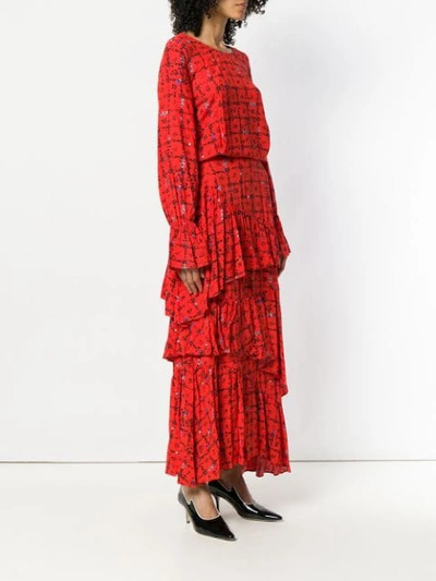 Shop Preen Line Amina Ruffled Maxi Dress In Red