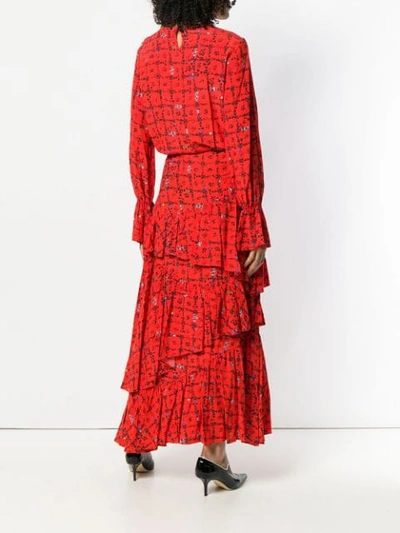 Shop Preen Line Amina Ruffled Maxi Dress In Red