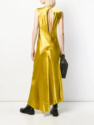 Shop Ann Demeulemeester Long Satin Dress In 018 Lemon