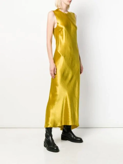 Shop Ann Demeulemeester Long Satin Dress In 018 Lemon