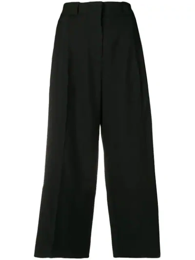 Shop Marni Cropped Wide-leg Trousers In Black