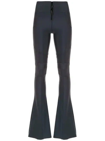 Shop Andrea Bogosian Zipped Flared Pants In Blue