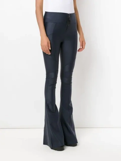 Shop Andrea Bogosian Zipped Flared Pants In Blue