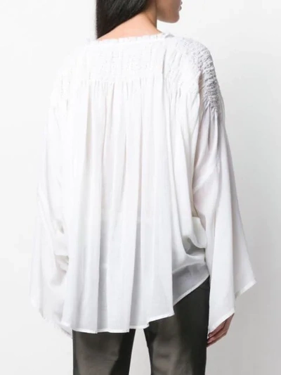 Shop Ann Demeulemeester Elasticated Panel Blouse In White