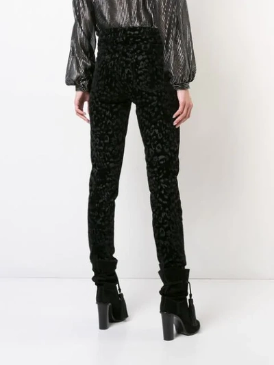 Shop Saint Laurent Leopard Print Skinny Jeans - Black