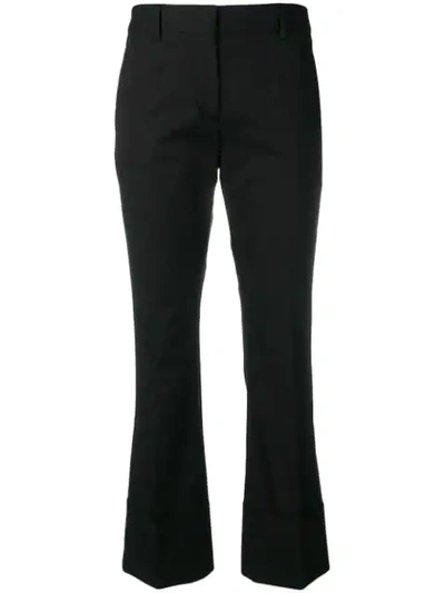 Shop Alberto Biani Cropped Flared Trousers In Black