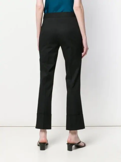Shop Alberto Biani Cropped Flared Trousers In Black