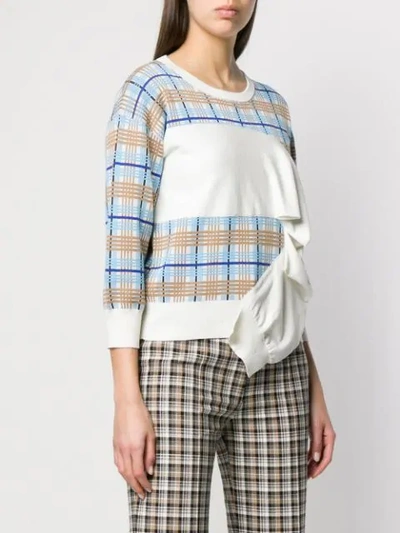 Shop Aalto Check Knitted Jumper In Blue