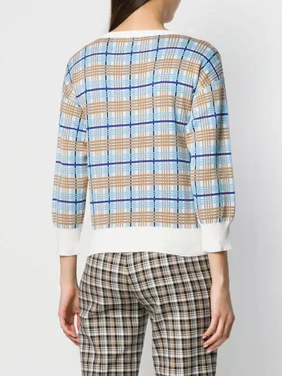 Shop Aalto Check Knitted Jumper In Blue