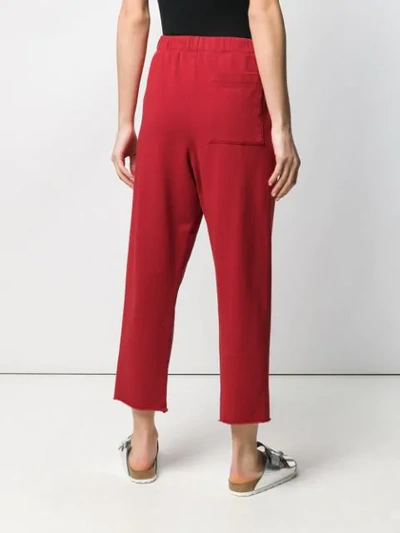 Shop Raquel Allegra Cropped High Waisted Trousers In Red