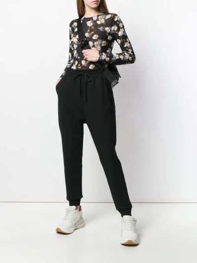 Love Moschino Heart Print Sweatpants In Black