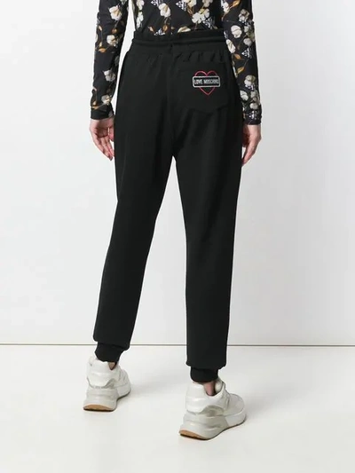 Love Moschino Heart Print Sweatpants In Black